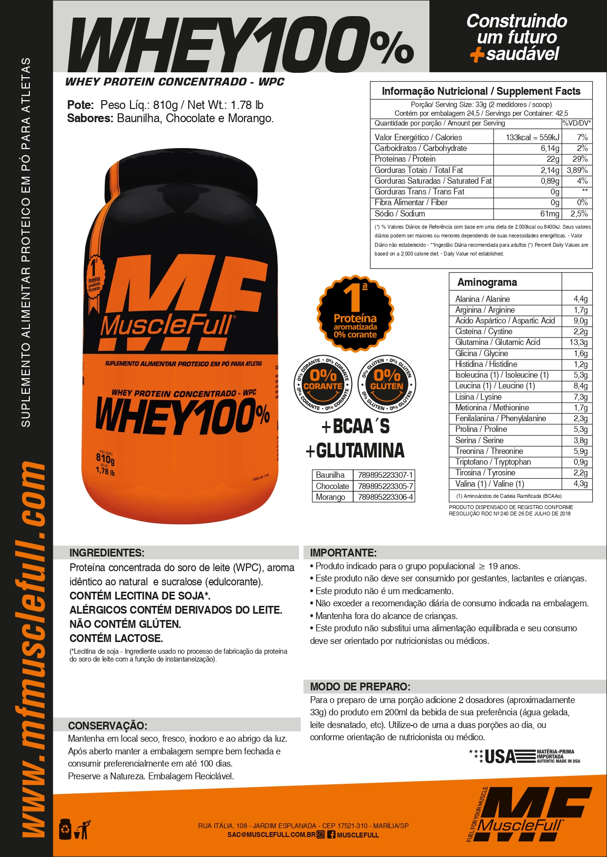 Whey Protein 100% Concentrado 900g