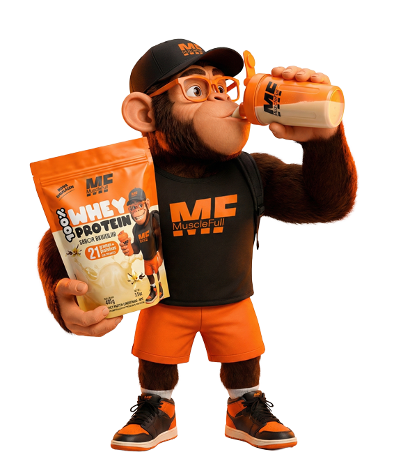Mascote Muscle pronto para o treino