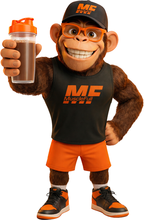 Mascote Muscle com coqueteleira
